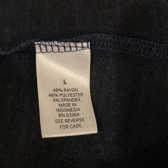 Dressbarn Size Large Long Sleeve Blouse Blue/Black - Picture 4 of 6